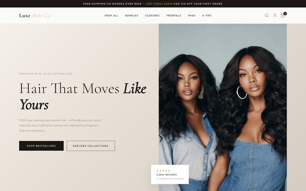 Luxe Hair Co. Website